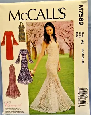 Mccalls Pattern 7569  Dresses Halter Mermaid  Misses Sizes  6 8 10 12 14  New • $9.50