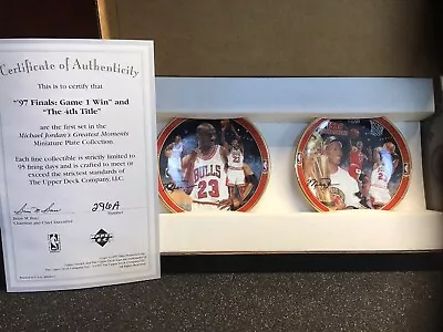 Michael Jordan 1998 Greatest Moments 2 Mini Plates Bradford Exchange W/coa • $24.99