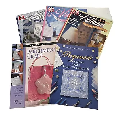 PAPER CRAFT LOT 5 Books PERGAMANO PARCHMENT VELLUM Card Valentine OSPINA Design • $25.50