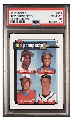 PSA 10 GEM MINT 1992 Topps -  Top Prospects Shortstops Chipper Jones Rookie!! • $55