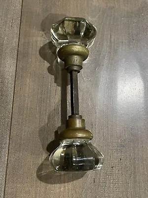 Mid Century  Glass Door Knob Metal Rod Antique/Vintage • $20