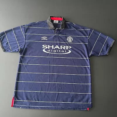 Manchester United Away Football Shirt 1999/2000 Size XL Mens Authentic Umbro • £70