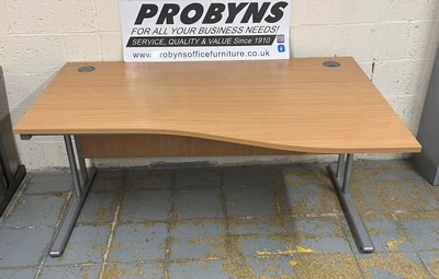 £112.50 • Buy 1600mm Right Hand Wave Desk Beech