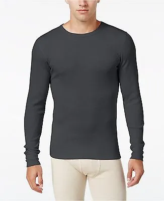 $60 Alfani Men'S Thermal Knit Shirt Long Sleeve Gray Crew Neck Underwear Size M • $5.58