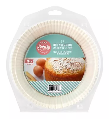 Cake Tin Liner X30 Greaseproof Paper 16cm Baking High-Quality Round Case Pleated • £6.89