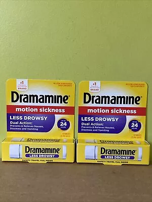Lot Of 2-Dramamine Tablets Less Drowsy Formula 8 Tabs 25 Mg. Exp 12/2023 • $8.99