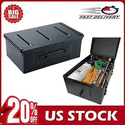 Heavy Duty Metal Ammo Can Tactical Waterproof Lockable Ammo Crate Black • $63.55