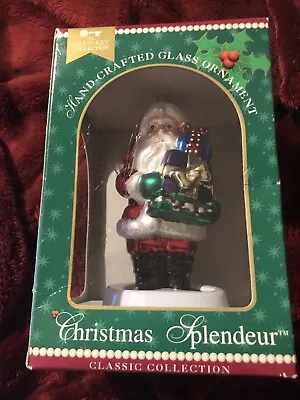 Brass Key Blown Glass Santa Christmas Ornament Vintage New  • $14.99