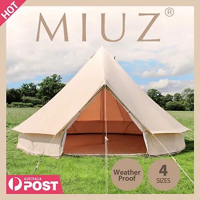 $469 • Buy MIUZ 4-Season Bell Tent 3M 4M 5M 6M Waterproof Canvas Glamping Yurt Teepee Tents