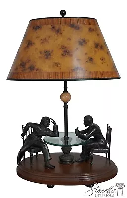 LF63102EC: MAITLAND SMITH Bronze Poker Sculpture Table Lamp • $795