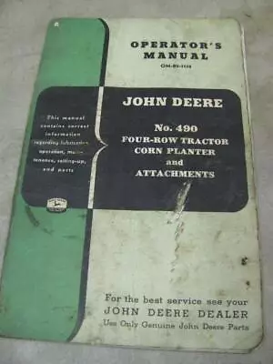 John Deere 490 4 Row Corn Planter Operators Manual • $10