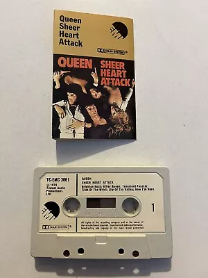 QUEEN - Sheer Heart Attack - Paper Labels - NO BARCODE - EMI 1974 - Cassette • £6.50