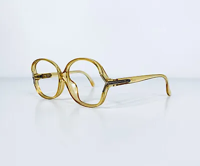 $52.26 • Buy VTG Christian Dior Amber Lucite Oval Square Glasses Germany 2137 30 54 13 135