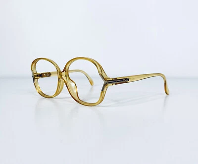 $52.26 • Buy VTG Christian Dior Amber Lucite Oval Square Glasses Germany 2137 30 54 13 135