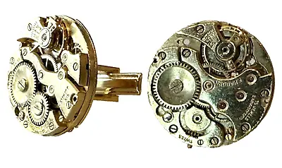 Pair Of F. Hadorn Mechanical Movement Watch-like Men's Cufflinks Gold Toned • $40