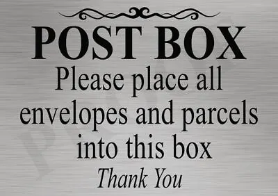 Post Box Place All Envelopes & Parcels Here Metal Sign Notice Mail Deliveries • £6.99