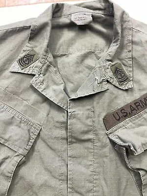 Vietnam Tropical Jungle US Combat Jacket LARGE REGULA OG Army Green Slant Pocket • $149.99