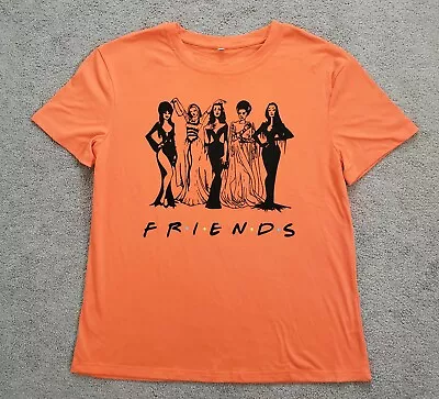 Friends Halloween Horror Cast Women's Size Large Orange Spooky Girls T-Shirt  • $5.41