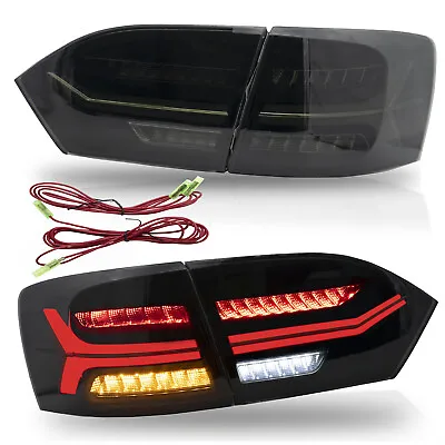 Customized SMOKED LED Tail Lights W/ Sequential Turn For 11-14 VW Jetta MK6 • $219.99