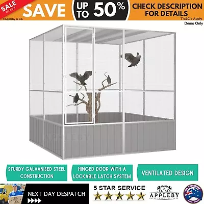 Galvanised Steel Bird Cage Parrot Aviary With Mesh Design Budgie Large Cages • $583.18