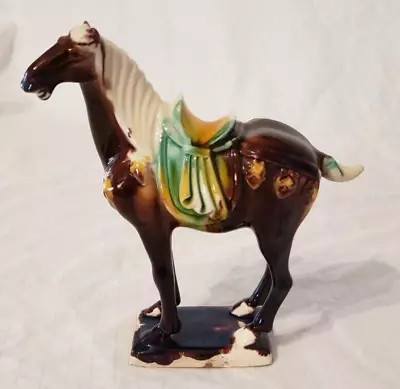 £77.36 • Buy Beautiful Vintage Chinese Tang Dynasty Majolica Sancai Drip Glaze War Horse 1950