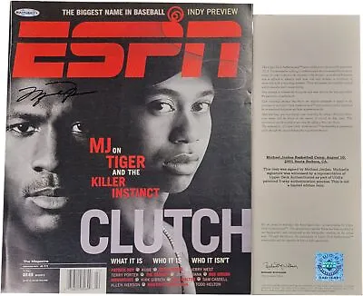 Michael Jordan Signed Autographed ESPN Magazine Bulls W/ Tiger Woods 2001 UDA • $3999.99