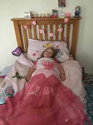 Disney Princess Pink Dress Single Duvet Quilt Set Girl Fitted Sheet Match • £5