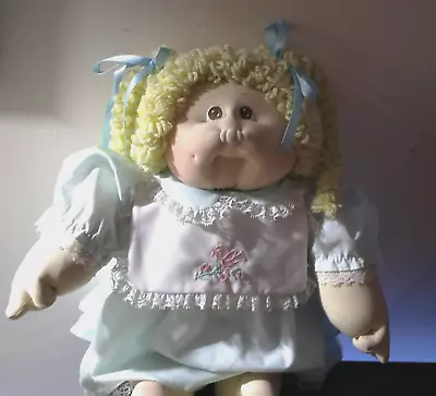 1985 Xavier Roberts Little People Blonde Baby Girl Signed Cabbage Patch 23  Soft • $295