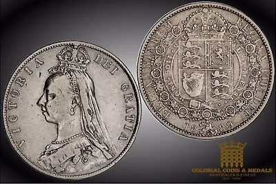 GB. - Queen Victoria 1889 Half Crown Silver Coin  .. Near Very Fine • $37.51