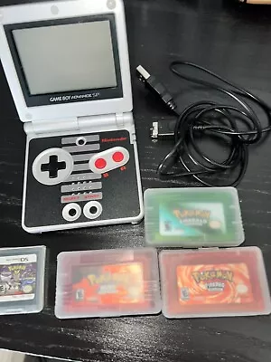 Game Boy Advance SP Classic NES Limited Edition Black & Silver Handheld System • £80