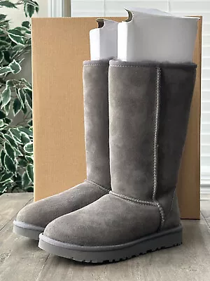 Ugg Women's Classic Tall II Sheep Skin  Boots Grey Size US 6 1016224 New • $139.16