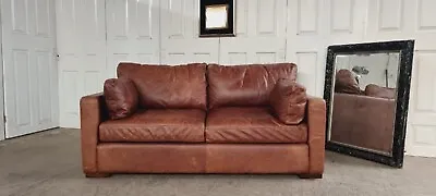 £599 • Buy Superb HALO Living 2 Seater Brown Leather Sofa🇬🇧🚛 Delivery 
