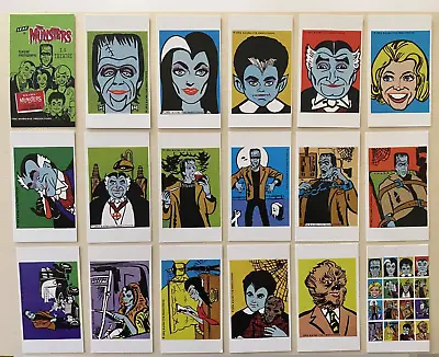 REPRINT OF THE MUNSTERS T.V. THEATRE STICKERS DONE AS 16 CARD SET SIZE 3.5  X 2  • $19.99