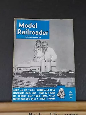 Model Railroader Magazine 1949 May Build HO 2-8-8-4 Articulated Loco Electricity • $5