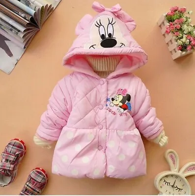 Brand New Girls Minnie Mouse Puffer Jacket With Polka Dot Design 4 Colours • £6.99