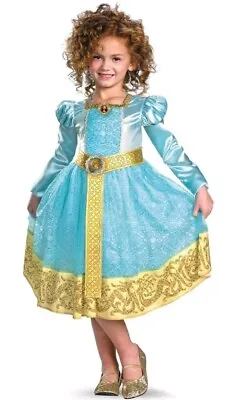 New Disney Princess Brave Merida Beautiful Deluxe Girls Dress Costume M 7-8 • $10.95