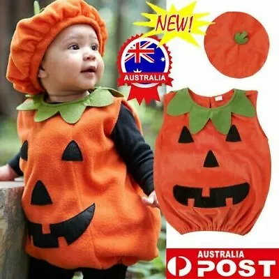 Kids  Cosplay Costume Halloween PumpkinToddler Fancy Dress Party Baby Outfit Set • $15.97
