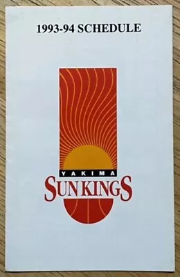 Yakima Sun Kings Rare ! 1993-1994 Season Schedule Wow ! • $9.97