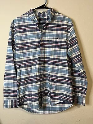 Vineyard Vines Shirt Adult Small Blue Plaid Slim Fit Tucker Long Sleeve Mens • $21.34