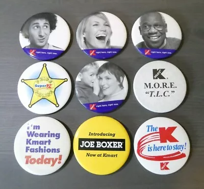 YOU CHOOSE Kmart 3  Round Button Pin Pinback Collectible Company Advertising  • $9.95