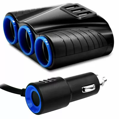 Car Cigarette Lighter 3 Way Multi Socket Splitter Charger DC 5V With 3 USB Port • $15.88