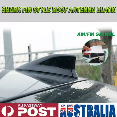 Black Shark Fin Roof Antenna Aerial FM/AM Radio Signal Decor Car Trim Universal • $12.28