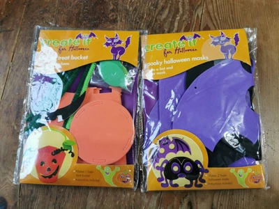 £2 • Buy 2 X Create It  Childrens Halloween Foam Craft Kits: Masks And Bucket. 