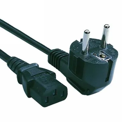 £1.99 • Buy Iec Mains Power Cable Monitor Pc Kettle C13 Lead Eu 2 Pin Euro Plug 1.8 Meter