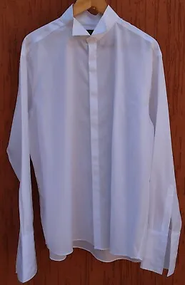 MARKS & SPENSER Evening Wear - GENTS NON IRON WHITE SHIRT W/WING COLLAR Size 17 • £15