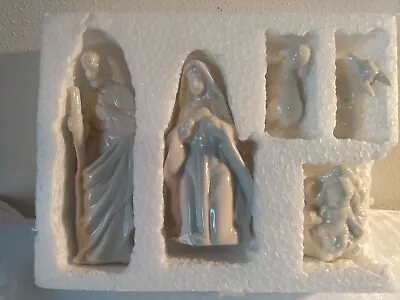 Midwest Cannon Falls White Ceramic 5 Pc. Nativity Mary Joseph Jesus NIB • $21