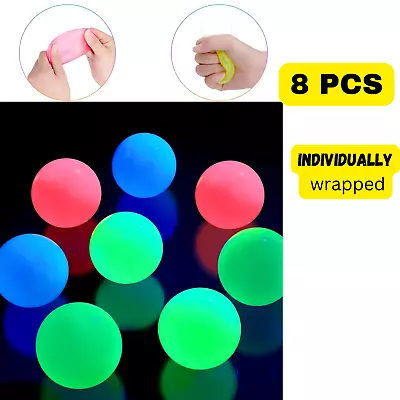 8XSticky Wall Balls For Ceiling Stress Relief Globbles Squishy Toys Party Favour • £30