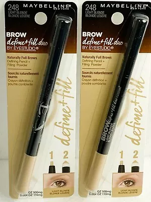 (2) Maybelline BROW Define + Fill Duo Pencil + Filling Powder #248 Light Blonde • $19.99