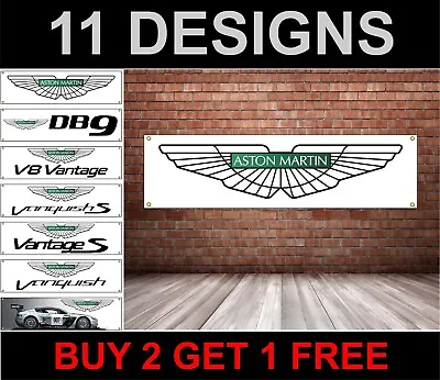 Aston Martin Logo Banner Garage Workshop Printed Pvc Advertising Sign • $18.64