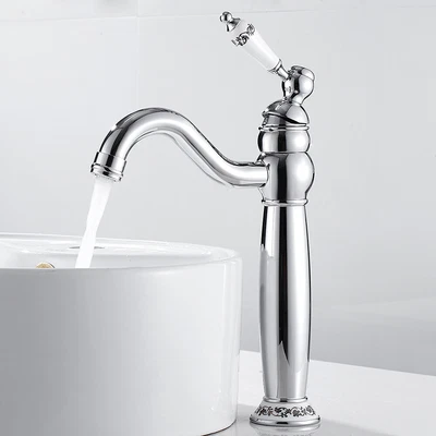 £6.29 • Buy Classic Tall Counter Top Basin Mixer Tap Chrome Single Lever Monobloc Sink Taps